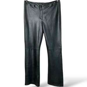 BRIEFING Black 100% Genuine Leather Straight Leg Lined Trousers US Sz L